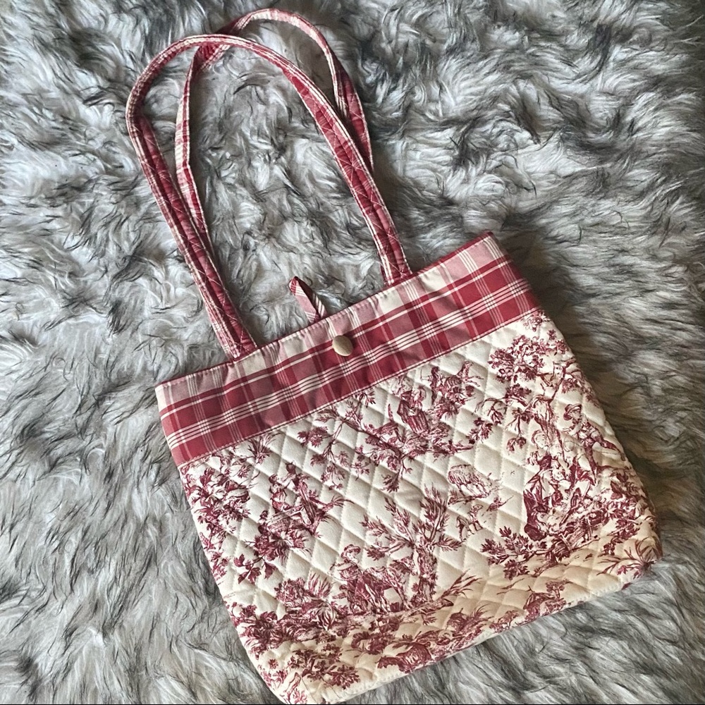 Red & Toile Shoulder Bag Handmade